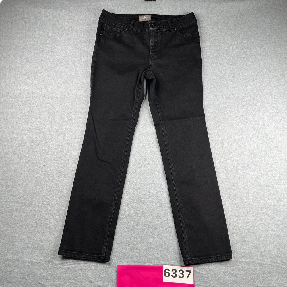So Slimming Jeans By Chicos Size 1 US Black Casual Stretch